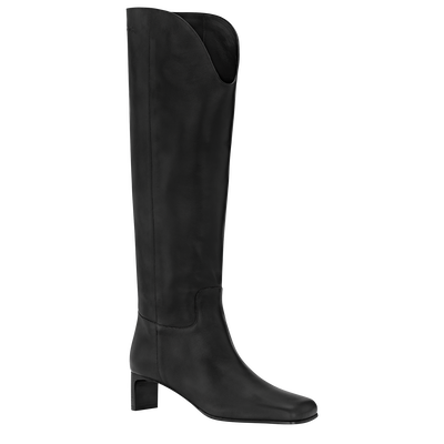 La Cavalière Heel boots , Black - Leather