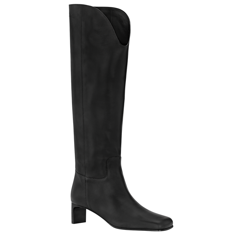 La Cavalière Heel boots , Black - Leather  - View 2 of  4