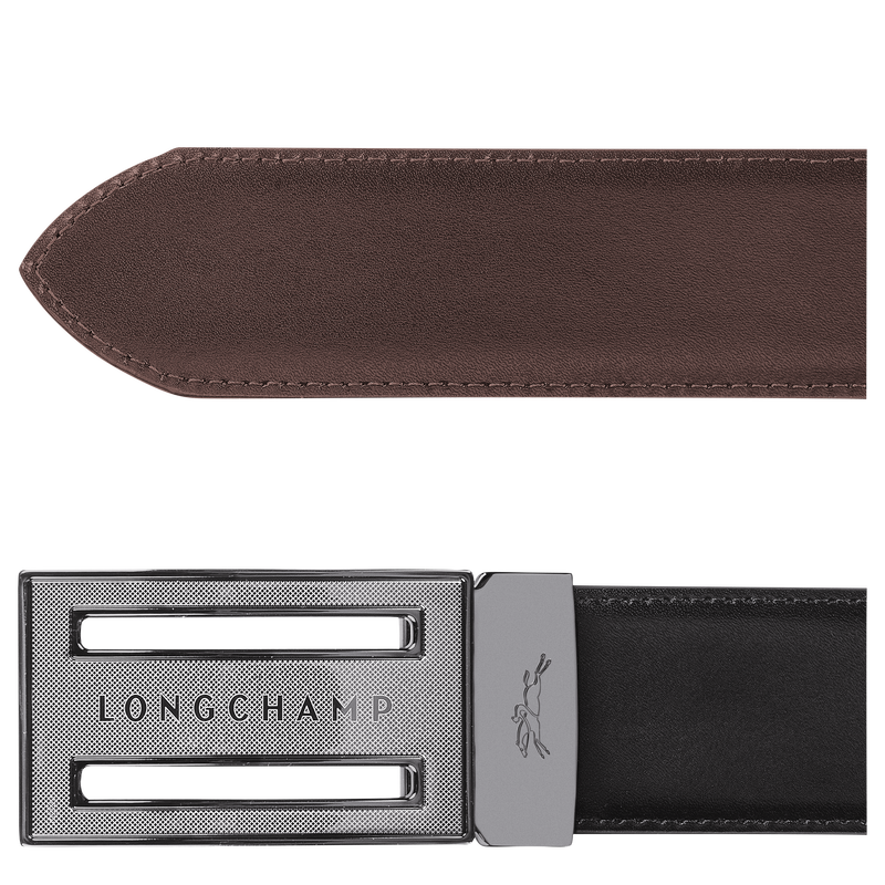 Delta Box Men's belt , Black/Mocha - Leather  - View 4 of  5