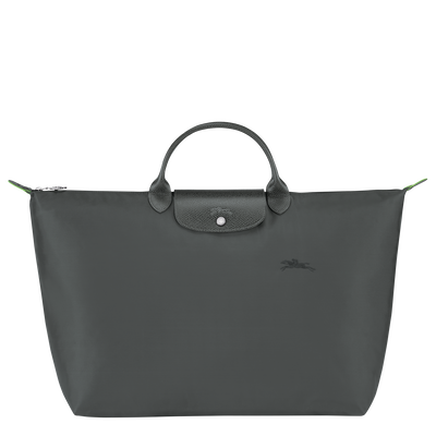 Le Pliage Green L Travel bag , Graphite - Recycled canvas