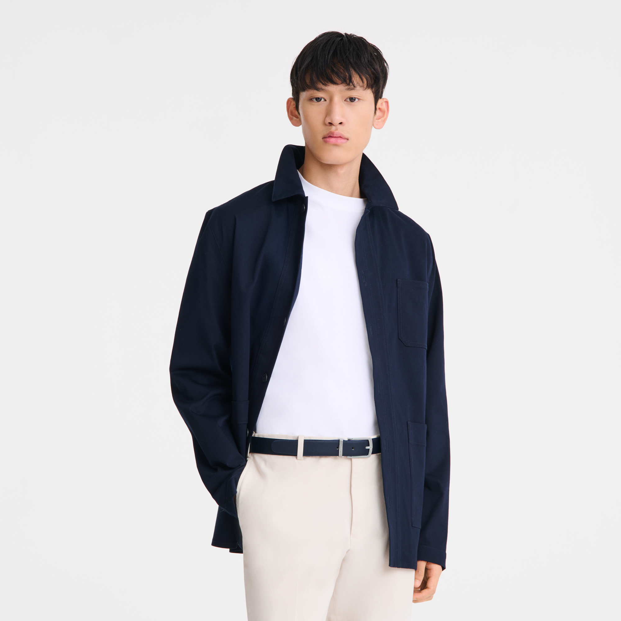 Delta Box Men's belt, Navy/Burgundy