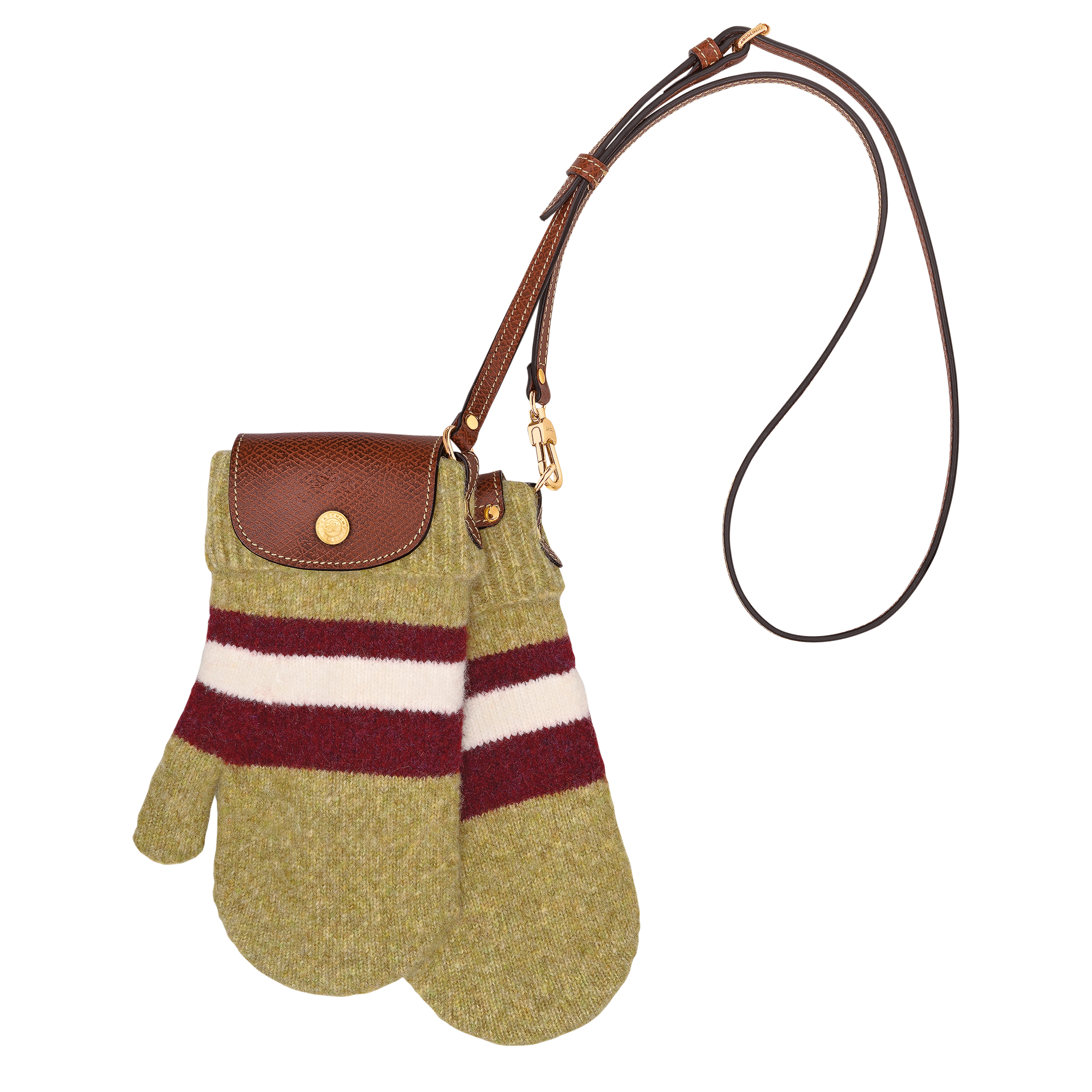 Le Pliage Collection Mittens bag XS, Pistachio/Burgundy