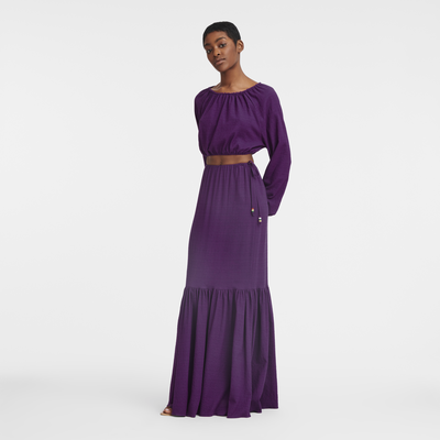Long skirt , Violet - Crepe