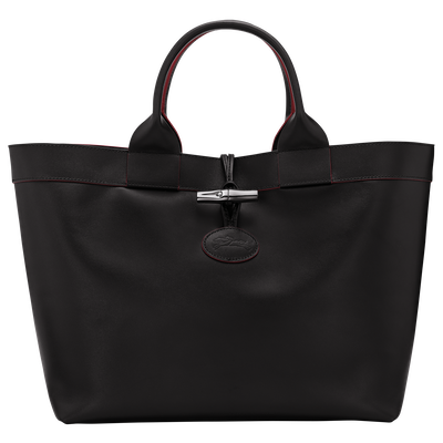 Le Roseau L Tote bag , Black - Leather