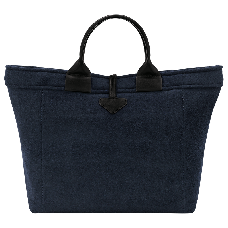 Le Roseau L Tote bag , Navy - Canvas  - View 4 of  5