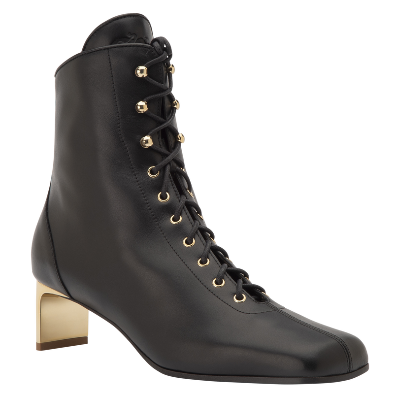 La Patineuse High heel low boots , Black - Leather  - View 2 of  4