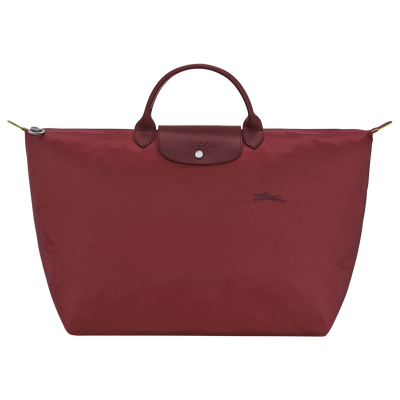 Le Pliage Green L Travel bag , Pomegranate - Recycled canvas
