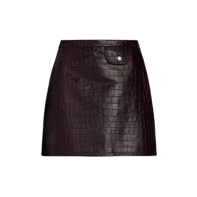 Skirt , Mocha - Leather