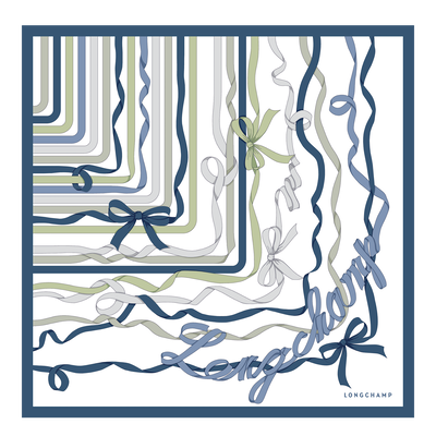 Rubans Longchamp Silk scarf 50 , Slate - Silk