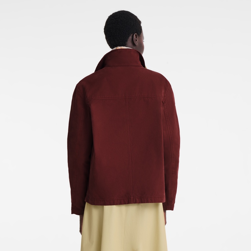 Jacket , Burgundy - Overdyed cotton  - View 3 of  5