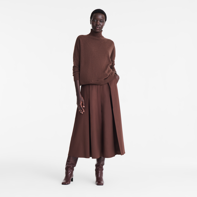 Midi skirt , Ebony - Cotton poplin  - View 2 of  5