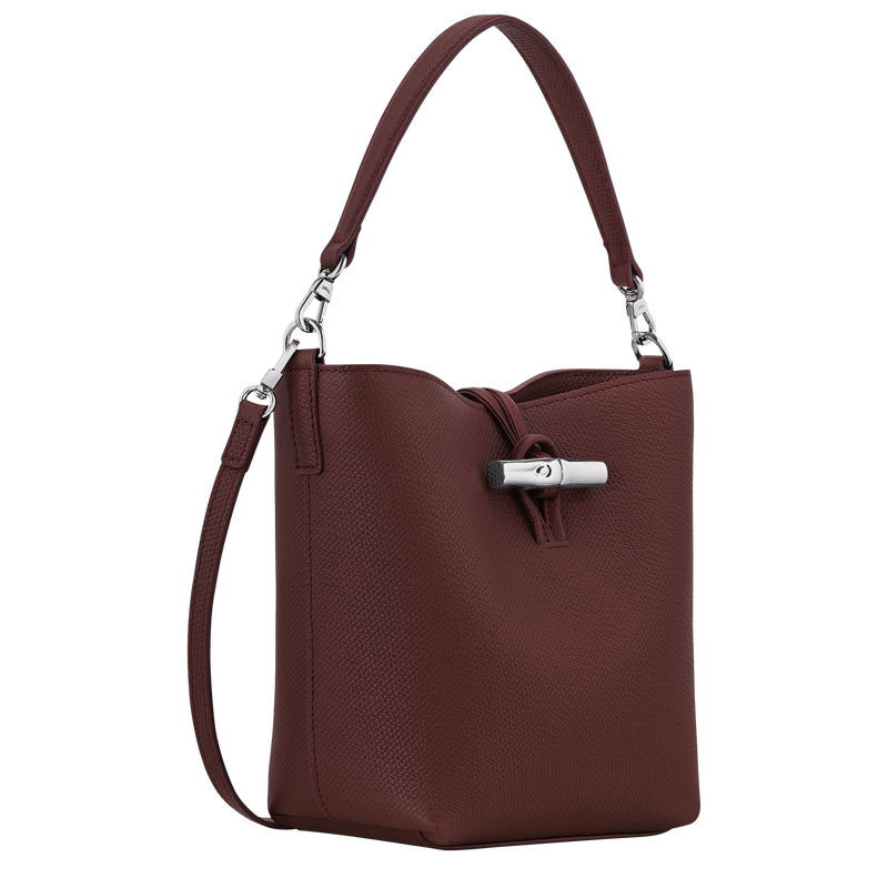Le Roseau XS Bucket bag , Burgundy - Leather  - View 3 of  6