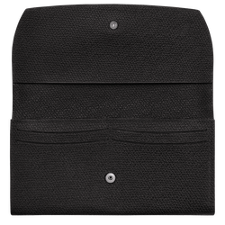 Roseau Continental wallet , Black - Leather