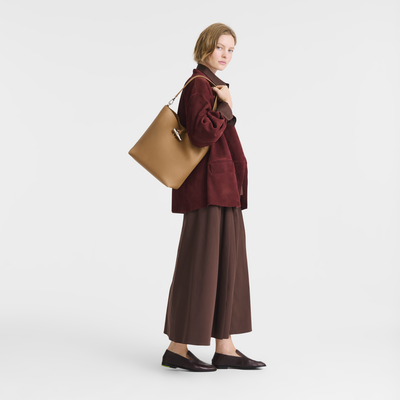 Le Roseau M Hobo bag , Walnut - Leather