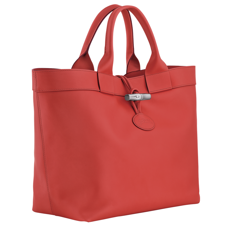 Le Roseau L Tote bag , Red - Leather  - View 3 of  5