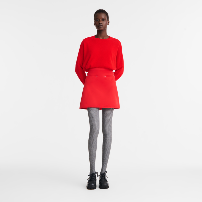 Skirt , Red - Techno satin  - View 1 of  3