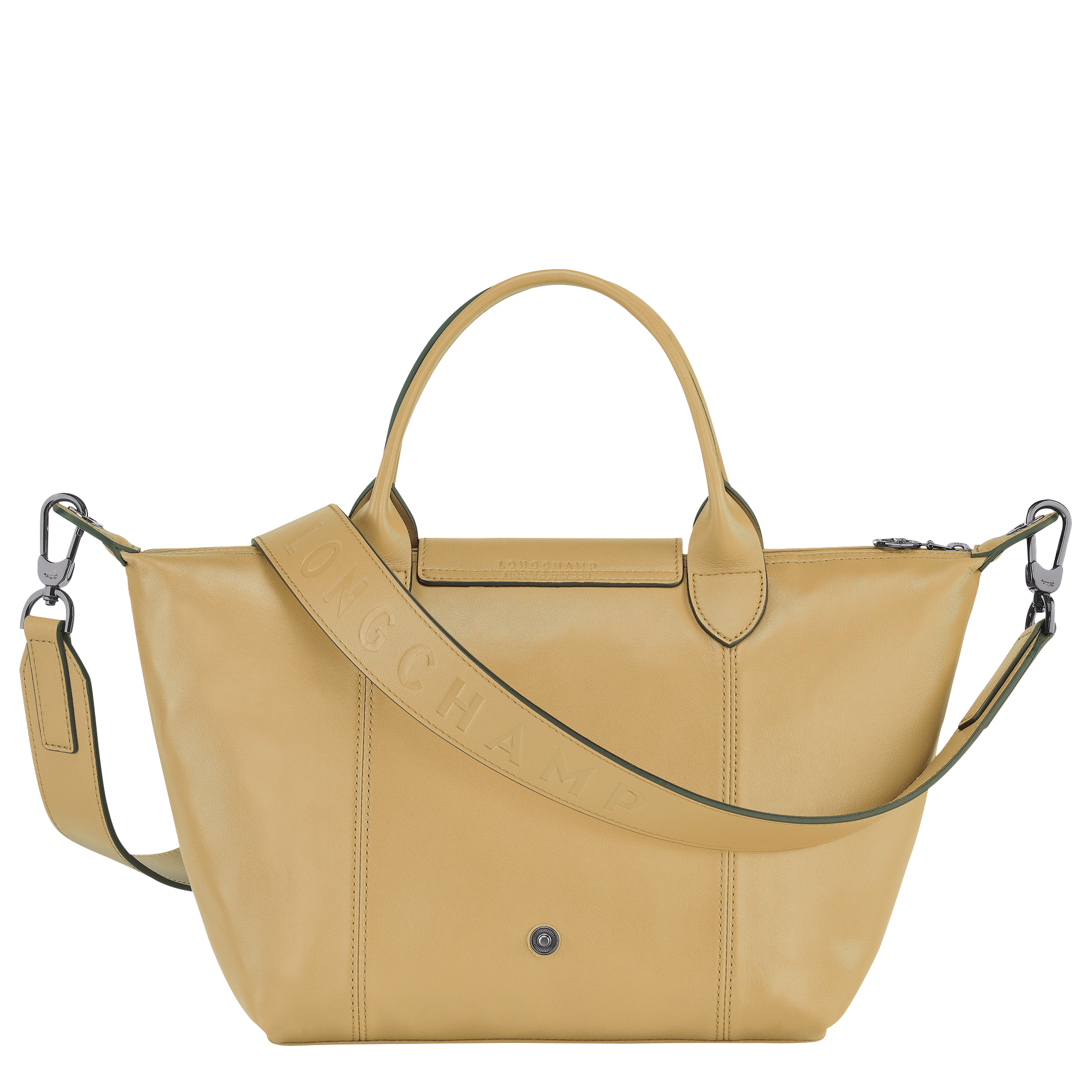 Longchamp Le Pliage Cuir Gloss Leather Top Handle Bag