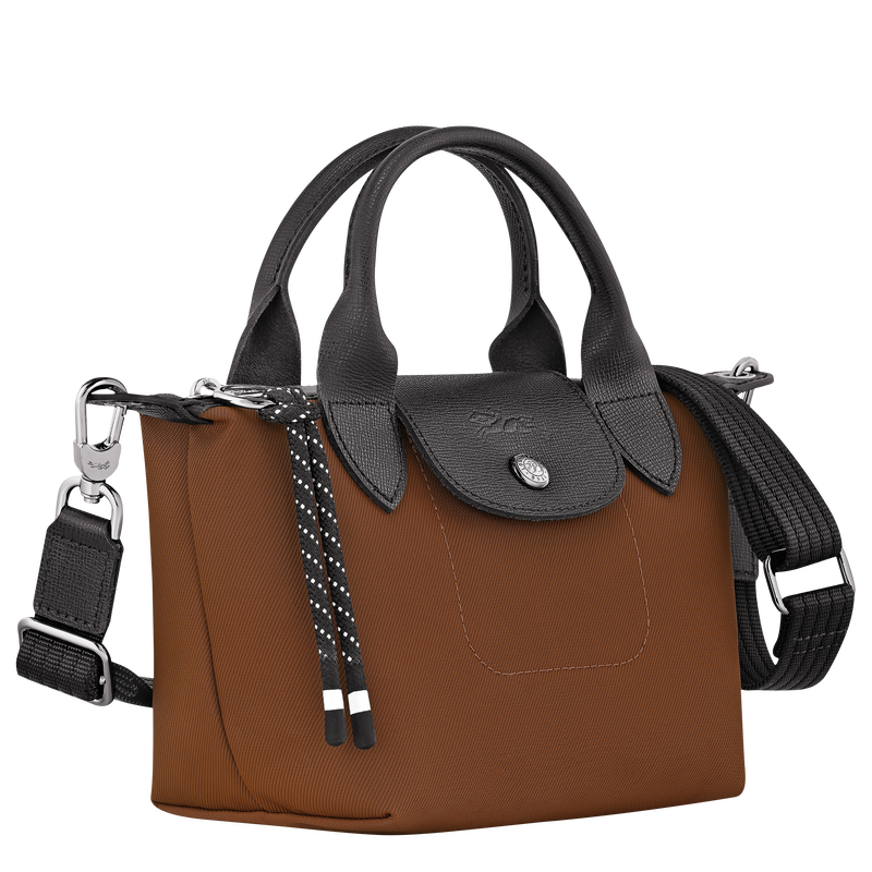 Le Pliage Energy XS Handbag , Chocolate - Recycled canvas  - View 3 of  6