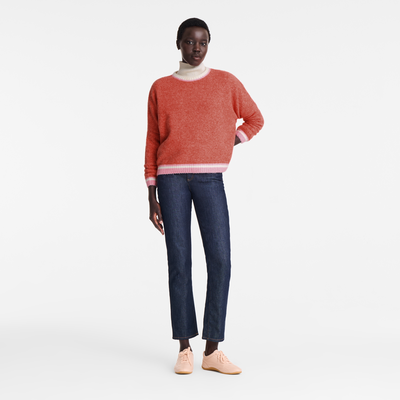 Round collar jumper , Coral/Pink - OTHER