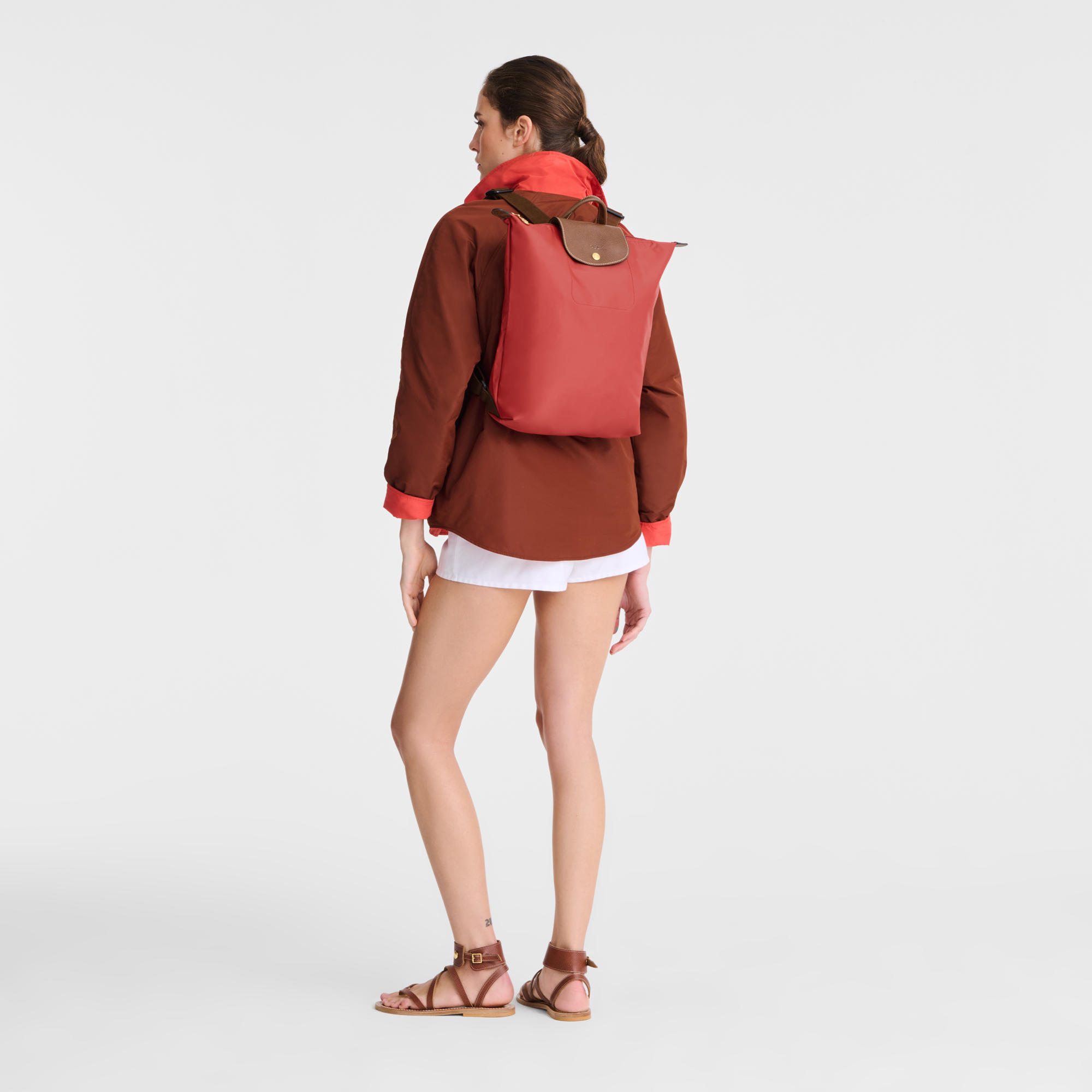 Backpack M, Tomato - View 2 of
7 - zoom in Le Pliage Original Backpack M, Tomato