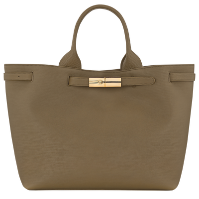 Le Smart L Tote bag , Olive - Leather