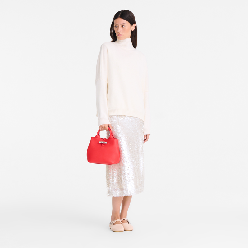 Le Roseau S Handbag , Vermilion - Leather  - View 2 of  7