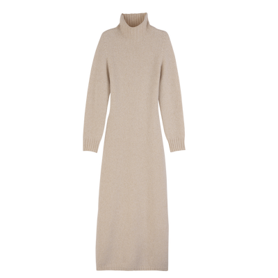 Long dress , Ecru - Knit