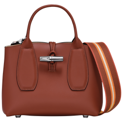 Le Roseau S Handbag , Mahogany - Leather