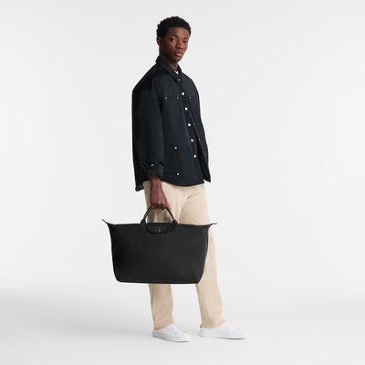 Le Pliage Xtra L Travel bag , Black - Leather