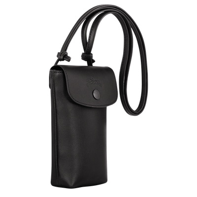 Le Pliage Xtra Phone case with leather lace, Black