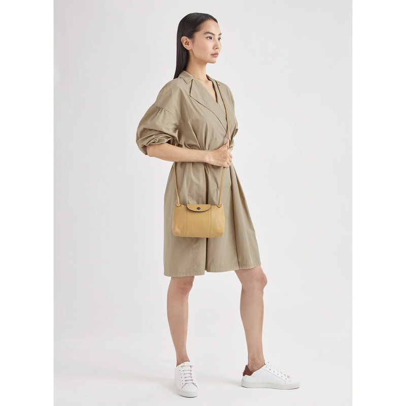 Le Pliage Cuir Crossbody bag Desert Leather Longchamp TH