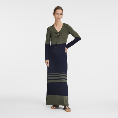 Long dress , Navy/Khaki - Jersey