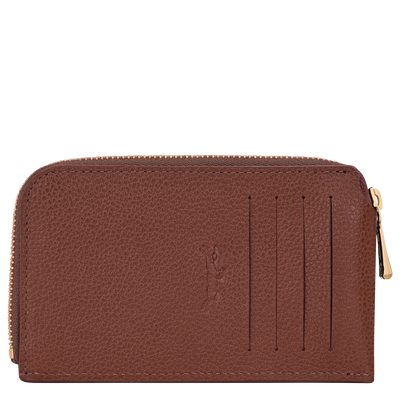 Le Foulonn&eacute; Card holder , Coffee - Leather