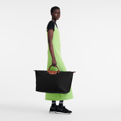 Le Pliage Original L Travel bag , Black - Recycled canvas