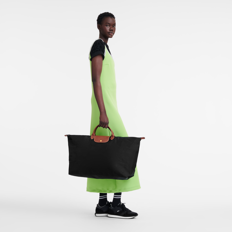 Le Pliage Original L Travel bag , Black - Recycled canvas  - View 2 of  6
