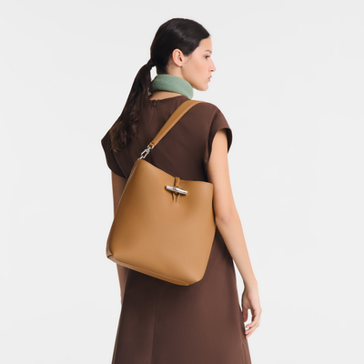 Le Roseau M Hobo bag , Walnut - Leather