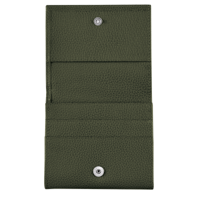 Le Foulonné Coin purse , Khaki - Leather