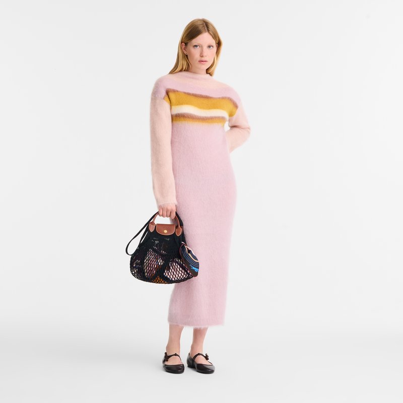 Le Pliage Filet L Mesh bag , Black - Canvas  - View 2 of  4