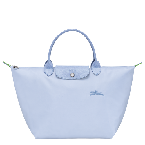Le Pliage Green M Handbag Sky Blue Recycled canvas Longchamp TH