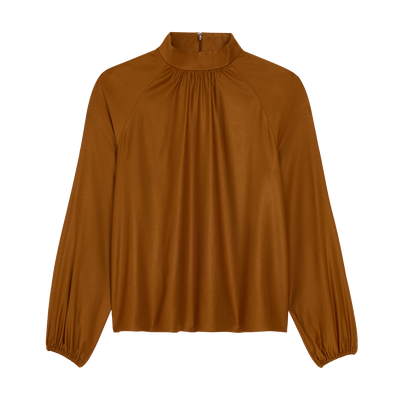 Blouse , Caramel - Viscose twill