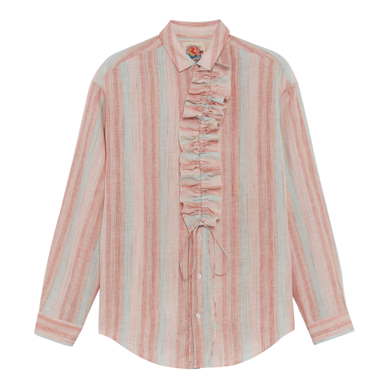 Shirt , Rainbow - Jacquard striped linen  - View 1 of  1