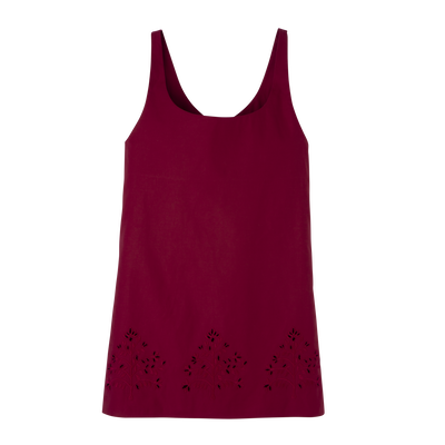 Dress , Beetroot - Embroidered canvas