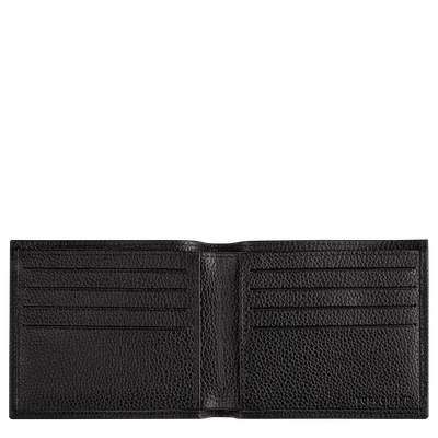 Le Foulonn&eacute; Wallet , Black - Leather