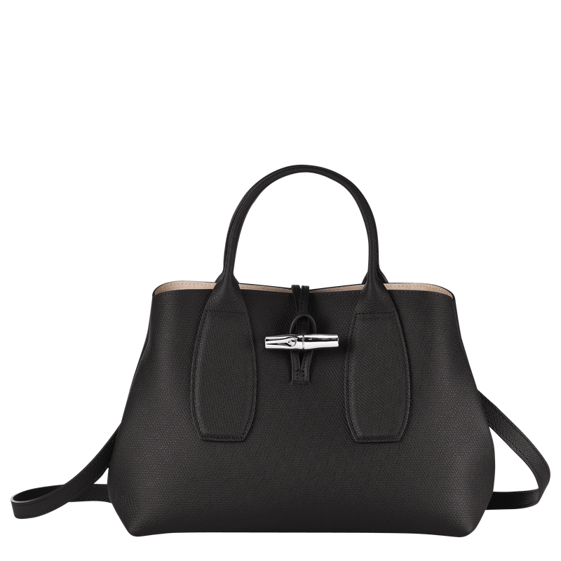 Roseau M Handbag Black Leather Longchamp TH