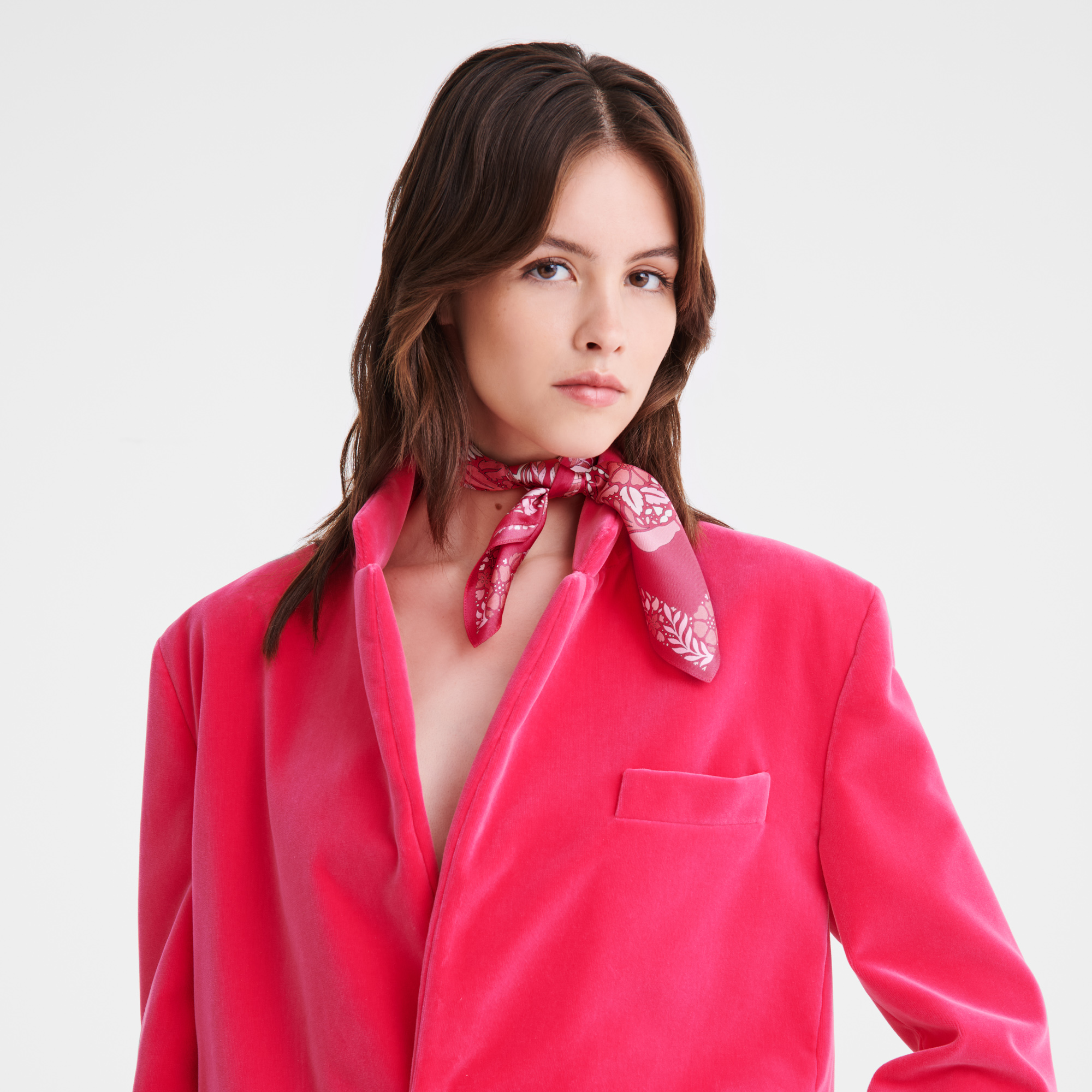 Silk scarf 50, Pink - View 2 of
2 - zoom in Forêt Longchamp Silk scarf 50, Pink