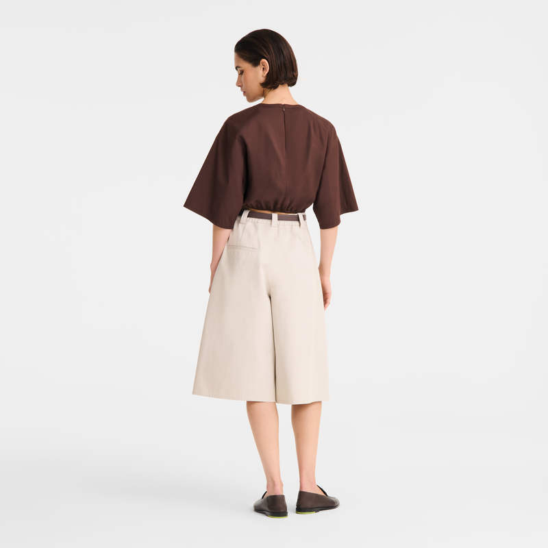 Shorts , Ivory - Double-face gabardine  - View 5 of  5