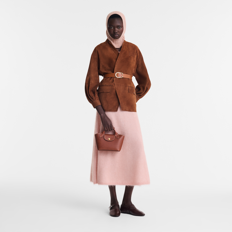 Épure XS Tote bag , Brown - Leather  - View 2 of  5
