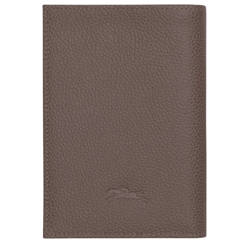 Le Foulonné Passport cover , Taupe - Leather  - View 2 of  3