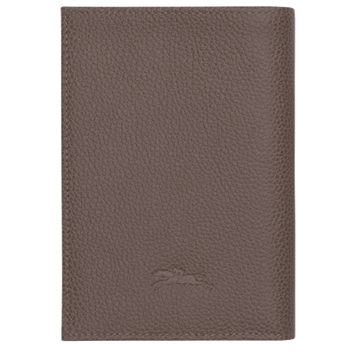 Le Foulonn&eacute; Passport cover , Taupe - Leather