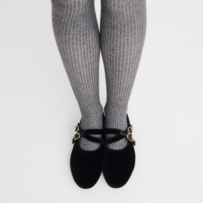 Le Foulonn&eacute; Ballerinas , Black - Leather